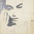 Giosetta Fioroni, Ragazza che piange (Crying Girl), 1960, pencil and aluminum enamel on paper, 19 5/8 x 27 1/2 inches. Courtesy of the artist.