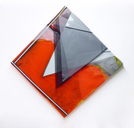 DeShawn Dumas, The Meek Shall Inherit the Earth (As They are Buried Beneath It), 2013, pages from the Book of Genesis and Revelation, vinyl, tar, flour, tulle and aluminum over canvas, 87 x 87 inches. Courtesy of the artist and Janet Kurnatowski Gallery.