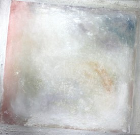 DeShawn Dumas, The End Has No End, 2011, oil, dry pigment, coffee grinds on canvas, 48 x 48 in inches. Courtesy of the artist and Janet Kurnatowski Gallery.