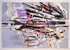 Will Hutnick, Brave Little, 2013. Acrylic, ink, spry paint and tape on paper, 30 x 44 inches. Courtesy the Artist