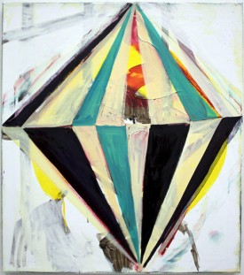 Hansjoerg Dobliar, Circus II (tête de femme), 2012, oil on canvas, 31 1/2 x 27 1/2 niches. Unique. Courtesy of Johannes Vogt Gallery, New York.