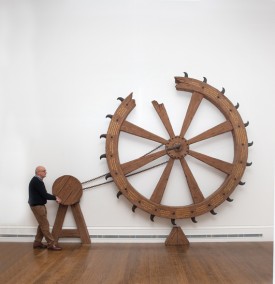 Michael Landy, Spin the Saint Catherine Wheel and Win the Crown of Martyrdom, 2013, mixed media, 371 x 440 x 84 cm. © Michael Landy, courtesy of the Thomas Dane Gallery, London / Photo: The National Gallery, London.