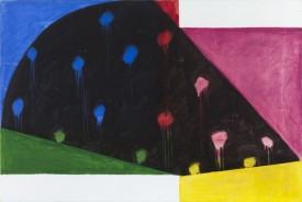 Mary Heilmann, Rio Nido, 1987, acrylic and oil on canvas, 39 x 58 inches. © Mary Heilmann. Courtesy of the artist and 303 Gallery.