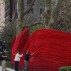 Installation view of Orly Genger’s Red, Yellow and Blue (2013) in Madison Square Park. Photo by James Ewing / Courtesy of Madison Square Park Conservancy.