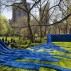 Installation view of Orly Genger’s Red, Yellow and Blue (2013) in Madison Square Park. Photo by James Ewing / Courtesy of Madison Square Park Conservancy.