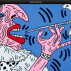 Close-up image of Cruella de Vill (1984) by Keith Haring from the "Gallery" section of the Keith Haring app for iPad2