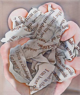 Alexi Worth, Comma, 2013. Acrylic on nylon mesh, 42 x 36 inches. Courtesy of DC Moore Gallery