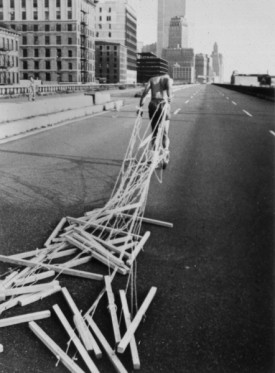 Papo Colo, Superman 51,1977 (video still), VHS transferred to digital video, black and white, silentTRT 4:08 min. Courtesy of the artist. Video on view at both venues.