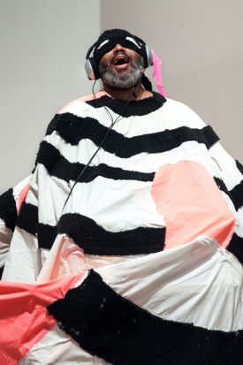 Trenton Doyle Hancock performing Devotion (2013) at the Contemporary Arts Museum Houston, January 31, 2013. Courtesy of the artist and the Contemporary Arts Museum Houston. Photo: Max Fields. To be performed at Grey Art Gallery, NYU on November 7, 2013.