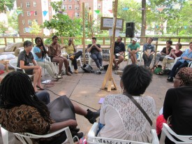 Thomas Hirschhorn, Gramsci Monument, 2013, Art School : Energy=Yes! Quality=No!, Forest Houses, Bronx, New York. Courtesy Dia Art Foundation. Photo: Romain Lopez