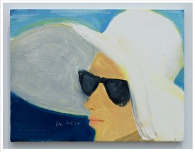 Alex Katz, Elizabeth, 2012. Oil on board, 9 x 12 inches. Courtesy of Peter Blum Gallery