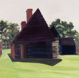 Elizabeth O'Reilly, Black House and Shadow, oil on panel, 11" x 19", 2012. Courtesy of George Billis Gallery.
