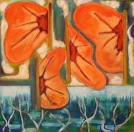 Gregory Amenoff, Pageant, 2013. Oil on canvas, 30 x 30 inches. Courtesy of Alexandre Gallery