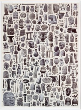 Matthew Craven, Arrangement I (Unclassified), 2013. Found book pages on found paper, 51 x 37-1/4 inches. Courtesy of DCKT Contemporary