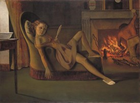 Balthus, The Golden Days, 1944-1946. Oil on canvas, 58.25 x 78.375 inches. Hirshhorn Museum and Sculpture Garden, Smithsonian Institute, Washington DC, Gift of the Joseph H. Hirshhorn Foundation, 1966 © Balthus