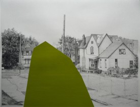David Lefebvre, Rosa Park Blvd (Detroit), 2013. Oil and graphite on paper, 50 x 65 cm. Courtesy of Galerie Zürcher, New York and Paris