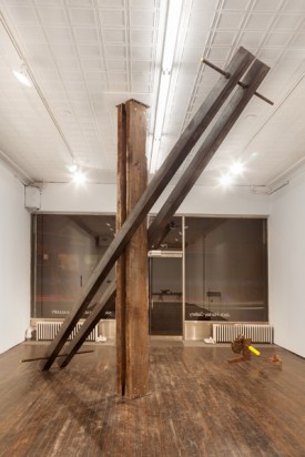 Jeff Williams, Column, 2013, wood, steel, hardware, 240 x 174 x 61.5 inches. Photo by Brad Farwell. Courtesy of Jack Hanley Gallery.