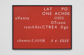 Mike Yaniro, Untitled, 2012, acrylic on colored expanded PVC, 30 x 94.5 inches. Courtesy of Room East.