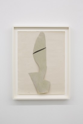 Patricia Treib, The Mobile Sleeve (gray), 2013, Pastel and collage on paper, 15.75 x 11.75 inches. Courtesy of Wallspace.