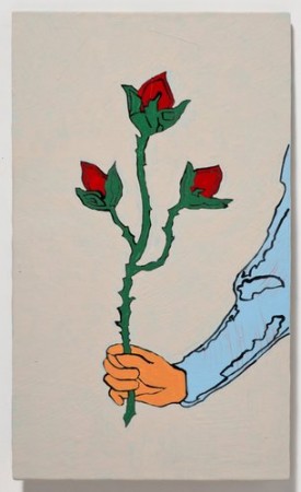 Marvin Gates, Spring Blue Rose, 2010. Oil on powder-coated steel, 10 x 6 inches. Courtesy of the Artist