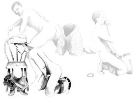 Steve Locke, The Carny, from “Rapture”, 2008, a portfolio of 13 lithographs, 22 x 30 inches. Courtesy of Samsøn, Boston