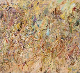 Larry Poons, Book of Minutes, 2013. Acrylic on canvas, 64 x 70-1/8 inches. Courtesy of Danese/Corey