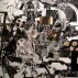 Francesca DiMattio, Banquet Panel C, 2010, oil acrylic and collage on canvas, 112" x 72." Courtesy of Salon 94, New York.