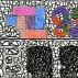 Jonathan Lasker, S-145-Untitled, 2011, oil and pigment pen on paper, 6"x8."