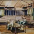 Philip Pearlstein, Two Soldiers in Hut, Camp Blanding [#28], 1943. Watercolor on Paper, 21-1/4 x 29-1/2 inches. Courtesy of Betty Cuningham Gallery