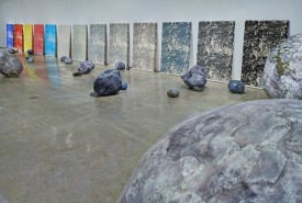 installation shot of Sarah Sze at the Fabric Workshop and Museum