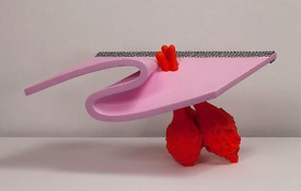 John Newman, Lavender and “underneath the big umbrella”, 2014. Computer generated and milled foam, extruded, cast and fabricated aluminum, wood, acqua resin, acrylic and oil paint, 24 x 20 x 24 inches. Courtesy of Tibor de Nagy Gallery