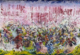 Ali Banisadr, Motherboard, 2013. Oil on linen, 82 x 120 inches. Courtesy Sperone Westwater, New York
