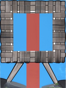 Gary Stephan, Small Mental Furniture (Red and Blue), 2013. Acrylic on canvas, 40 x 30 inches. Courtesy: Susan Inglett Gallery, NYC.
