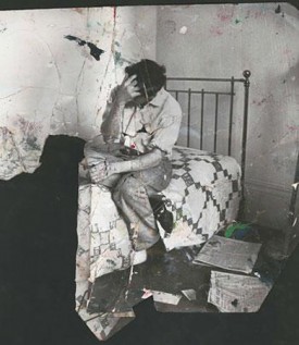 Lucian Freud Sitting On A Bed, by John Deakin 1964 (c) The Estate of Francis Bacon. All Rights Reserved. DACS, London 2012