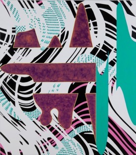 Shirley Kaneda, Plus Minus, 2013. Acrylic and linen on canvas, 72 x 64 inches. Courtesy of Galerie Richard