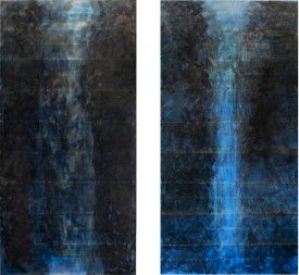 Nancy Genn, Patagionia 2, 2011. Diptych, mixed media on canvas, 60 x 72 inches. Courtesy of the Artist