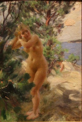 Anders Zorn, After the Bath, 1895. Oil on canvas, 21 x 14 inches. National Museum, Stockholm
