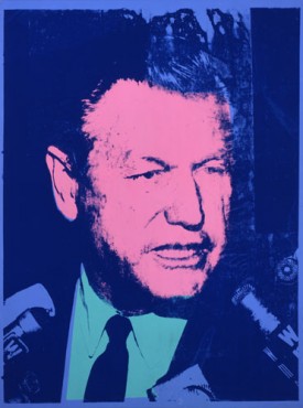 Andy Warhol, Nelson Rockefeller, 1967. Acrylic and silkscreen on canvas, 75 x 56 x 1 1/4 inches. Copyright The Andy Warhol Foundation, courtesy of The Queens Museum.