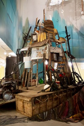 Installation view, "Swoon: Submerged Motherlands," 2014, the Brooklyn Museum. Courtesy of the artist and the Brooklyn Museum.