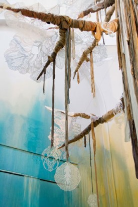 Installation view, "Swoon: Submerged Motherlands," 2014, the Brooklyn Museum. Courtesy of the artist and the Brooklyn Museum.