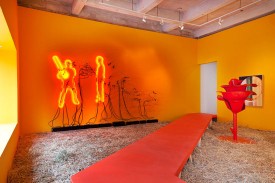 Installation view, "Bloodflames Revisited," 2014, at Paul Kasmin. Courtesy of Paul Kasmin Gallery.