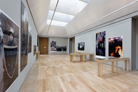 Boris Mikhailov, The Theatre of War. Second Act. Time Out, 2013. Courtesy the artist. Commissioned by "MANIFESTA 10," St. Petersburg. With the support of the Institut für Auslandsbeziehungen e.V. Installation view, "MANIFESTA 10," General Staff Building, State Hermitage Museum.