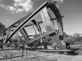 Production view, 'Monika Sosnowska: Tower', Hauser & Wirth New York, 18th Street, 2014. Courtesy the artist and Hauser & Wirth. Photograph by Juliusz Sokolowski.