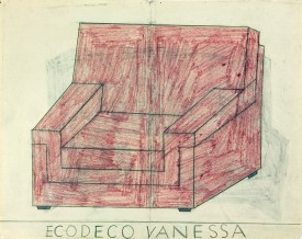 Philippe Weisbecker, Ecodeco Vanessa, 2007. Graphite and colored pencil on paper, 11-3/4 x 15 inches. Courtesy of Zieher Smith & Horton