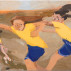 Jane Corrigan, Three GIrls in a Field, 2014. Oil on linen, 27 x 36-1/2 inches. Courtesy of Kerry Schuss (KS Art)