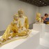 Installation shot of the exhibition under review. Foreground: Jeff Koons, Michael Jackson and Bubbles, 1988. Porcelain, 42 x 70-1/2 x 32-1/2 inches. (c) Jeff Koons