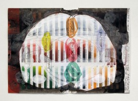 Munro Galloway, Brain Drawing, 2014. Ink and gouache on paper, 8 1/4 x 11 3/4 inches. Photograph by John Berens, courtesy of the artist and Soloway Gallery.