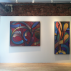 Installation shot of the exhibition under review with works by William Conger, both oil on canvas: left, Dervish, 2008, 54 x 60 inches, and Dutchman, 2011, 66 x 30 inches. Courtesy of Studio Vendome Projects