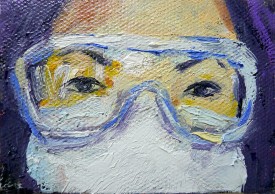 Jessica Cheung, Self Portrait, from the Umbrella Revolution series, 2014, unfinished.