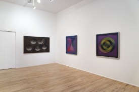 Installation view, "Xanti Schawinsky: Eclipse," at Broadway 1602. Photograph courtesy of Broadway 1602.